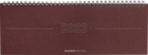 Tisch-Querkalender Papyrus Rot 2023 - Büro-Planer 29,7x10,5 cm - Tisch-Kalender - 1 Woche 2 Seiten - Ringbindung - Alpha Edition