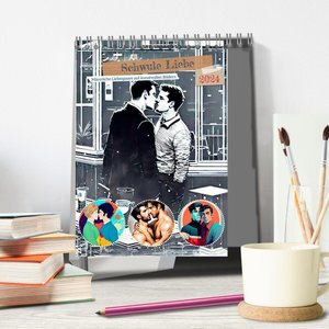 Schwule Liebe (Tischkalender 2024 DIN A5 hoch), CALVENDO Monatskalender