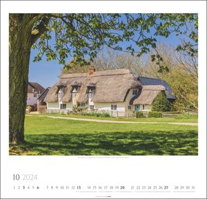 Englische Parks & Cottages Kalender 2024. Wandkalender mit 12 romantischen Fotos für Liebhaber englischer Gärten. Farbenprächtiger Bildkalender für die Wand. Fotokalender im Format 48 x 46cm