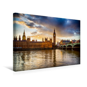 Premium Textil-Leinwand 45 cm x 30 cm quer Westminster Bridge/Big Ben