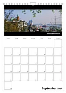 Hamburg Panoramen 2024 - Jahresplaner (Wandkalender 2024 DIN A4 hoch), CALVENDO Monatskalender