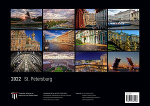 St. Petersburg 2022 - Black Edition - Timokrates Kalender, Wandkalender, Bildkalender - DIN A3 (42 x 30 cm)