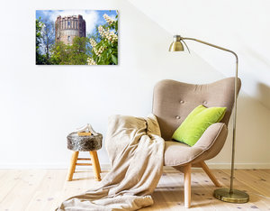Premium Textil-Leinwand 75 cm x 50 cm quer Alter Wasserturm