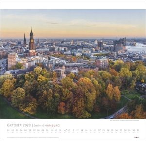 Hamburg Kalender 2023. Fotokalender mit bezaubernden Stadtansichten im Großformat. Wandkalender in hochwertiger Ausführung für alle Fans der Hansestadt.