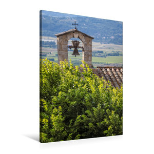 Premium Textil-Leinwand 60 cm x 90 cm hoch Glockenturm in Bonnieux, Luberon, Provence, Frankreich