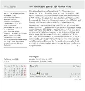 Literatur Tagesabreißkalender 2026 - Kulturkalender - Autoren, Werke, Hörbücher