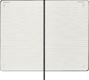 Moleskine 12 Monate Tageskalender 2024, Large/A5, Schwarz