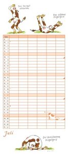 Yoga für Kühe Familienplaner 2025 – Wandkalender – Familien-Kalender mit 6 Spalten – Format 22 x 49,5 cm