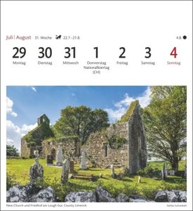 Irland Sehnsuchtskalender 2024. Fernweh in einem Foto-Kalender zum Aufstellen. Die schönsten Landschaften Irlands als Postkarten in einem Tischkalender. Auch zum Aufhängen