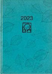 Taschenkalender türkis 2023 - Bürokalender 10,2x14,2 - 1 Tag auf 1 Seite - robuster Kartoneinband - Stundeneinteilung 7-19 Uhr - Blauer Engel - 610-0721