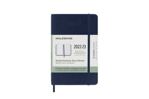 Moleskine 18 Monate Wochen Notizkalender 2022/2023, Pocket/A6, Saphir