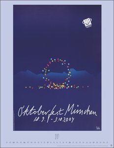 Oktoberfest Posterkalender 2024. Außergewöhnliches Oktoberfest-Souvenir für Fans des berühmten Volksfests – München-Kalender mit Originalplakaten der Wiesn im Format 34 x 44 cm. Hochformat