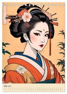 Japanische Geishas (Tischkalender 2025 DIN A5 hoch), CALVENDO Monatskalender