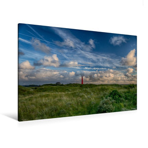 Premium Textil-Leinwand 120 cm x 80 cm quer Leuchtturm auf Schiermonnikoog (Niederlande)