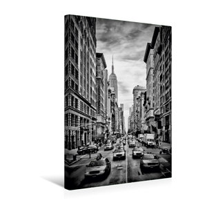 Premium Textil-Leinwand 30 cm x 45 cm hoch NYC 5th Avenue Monochrom