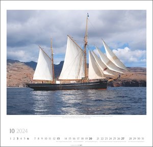 Tall Ships Kalender 2024. Großartige Fotos majestätischer Segelschiffe in einem großen Wandkalender. Das Querformat bringt die Windjammer in diesem großen Kalender perfekt zur Geltung.