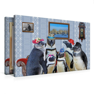 Premium Textil-Leinwand 75 cm x 50 cm quer Ein Motiv aus dem Kalender Pinguine privat Planer