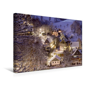 Premium Textil-Leinwand 45 cm x 30 cm quer Winterabend in Westfeld