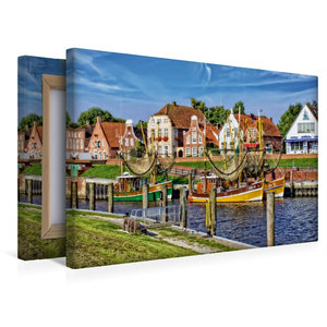 Premium Textil-Leinwand 45 cm x 30 cm quer Hafen-Panorama, wie aus dem Bilderbuch