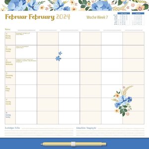 Ladytimer Midi Flowers 2023 - Taschen-Kalender 12x17 cm - Blumen - mit Mattfolie - Notiz-Buch - Weekly - 192 Seiten - Alpha Edition