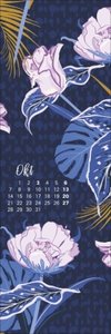 Floral Art Lesezeichen & Kalender 2024. Bunte Blumen-Kunstwerke machen diesen kleinen Kalender zum Hingucker! Tolles kleines Geschenk für Bücherfreunde, Format 6 x 18 cm.