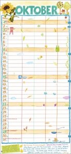 Gabi Kohwagner Unser Familienkalender 2023. Liebevoll illustrierter Kalender für Familien mit handschriftlichen Details. Wandkalender 2023 mit 5 Spalten.
