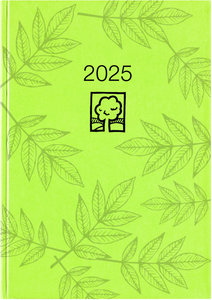 Taschenkalender grün 2025 - Bürokalender 10,2x14,2 - 1 Tag auf 1 Seite - robuster Kartoneinband - Stundeneinteilung 7-19 Uhr - Blauer Engel - 610-0713