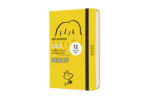 Moleskine 12 Monate Tageskalender 2022 - Peanuts, Pocket/A6, Gelb