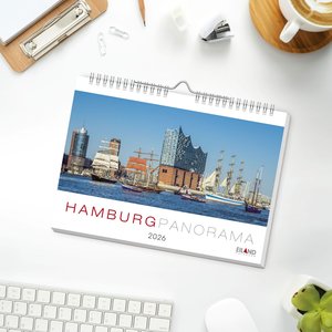Hamburg Panorama Postkartenkalender 2026