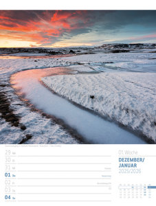 Island - Die Insel aus Feuer und Eis - Wochenplaner Kalender 2025
