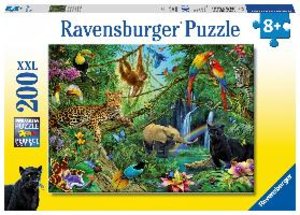Ravensburger Kinderpuzzle - 12660 Tiere im Dschungel - Tier-Puzzle für Kinder ab 8 Jahren, mit 200 Teilen im XXL-Format