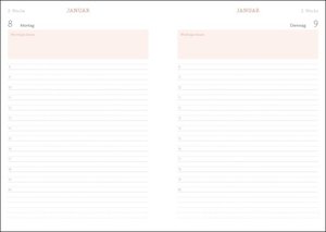Tages-Kalenderbuch A6 2024. Pinker Terminkalender mit Schulferien und Feiertagen. Buch-Kalender mit Lesebändchen und Gummiband. Taschenkalender 2024 zum Planen von Terminen