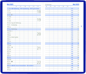 Taschenplaner türkis 2025 - Bürokalender 9,5x16 cm - 32 Seiten - 1 Monat auf 2 Seiten - separates Adressheft - faltbar - Notizheft - 520-1003