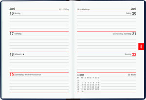 Taschenkalender schwarz 2025 - Bürokalender 10,2x14,2 - 1 Woche auf 2 Seiten - flexibler Kunststoffeinband - Notizheft - Wochenkalender - 640-1020