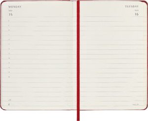Moleskine 12 Monate Tageskalender 2024, Pocket/A6, Scharlachrot