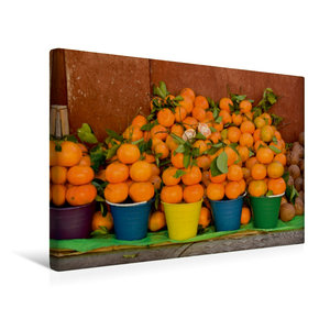 Premium Textil-Leinwand 45 cm x 30 cm quer Orangen, liebevoll aufgebaut