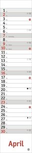 Langplaner mini rot 2023. Praktischer Streifenkalender fürs Büro. Kleiner Wandkalender mit genug Platz für Eintragungen. Terminkalender 2023. 7x33 cm