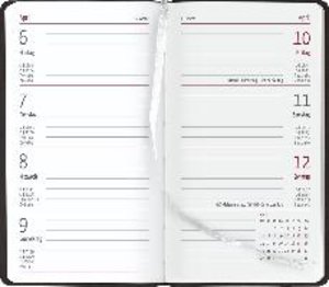 Slimtimer Premium Black 2023 - Taschen-Kalender 9x15,6 cm - mit Verschlussband & Falttasche - Balacron Einband - Weekly - 128 Seiten - Alpha Edition