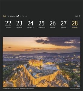 Die Welt von oben Postkartenkalender 2024. Spektakuläre Luftaufnahmen in einem Wochen-Tischkalender zum Aufstellen. Kalender mit Postkarten zum Sammeln und Verschicken