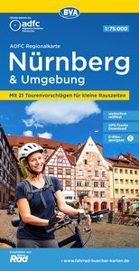 ADFC Regionalkarte Nürnberg & Umgebung mit Tourenvorschlägen, 1:75.000, reiß- und wetterfest, GPS-Tracks Download, E-Bike geeignet