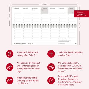Großdruck Wochenquerplaner 2026
