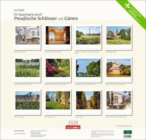 Ein Spaziergang durch Preußische Schlösser und Gärten Kalender 2026