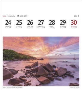 Traumziele Sehnsuchtskalender 2024. Reise-Kalender mit 53 hochwertigen Postkarten der schönsten Reiseziele der Welt. Postkartenkalender 2024