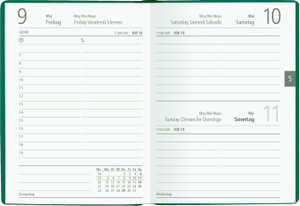 Taschenkalender türkis 2025 - Bürokalender 10,2x14,2 - 1 Tag auf 1 Seite - flexibler Kunstoffeinband - Stundeneinteilung 7 - 19 Uhr - 610-1013