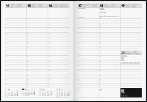 BRUNNEN 1078160903  Wochenkalender  Buchkalender  2023  Modell 781  2 Seiten = 1 Woche  Blattgröße 21 x 29,7 cm  A4  Balacron-Einband  schwarz