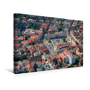 Premium Textil-Leinwand 45 cm x 30 cm quer Wismar - Markplatz