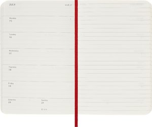 Moleskine 12 Monate Wochen Notizkalender 2024, Pocket/A6, Scharlachrot