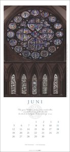 Kirchenfenster Kalender 2023. Kunstschätze aus europäischen Kathedralen in einem großen Wandkalender. Fotokalender im Großformat zeigt die Fenster in allen Details.