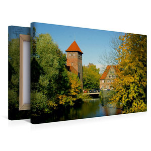 Premium Textil-Leinwand 45 cm x 30 cm quer Wassermühle und Wasserturm