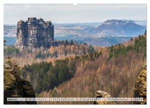 Die Festung Königstein im Wandel der Jahreszeiten (Wandkalender 2024 DIN A2 quer), CALVENDO Monatskalender